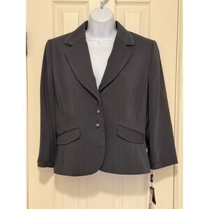 Tahari by Arthur Levine Blazer Sz 10 Gray Pinstripe, Career Suit NWT